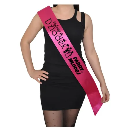 Szarfa FUKSJA Ślub Najlepszy Dziadek Panny Młodej